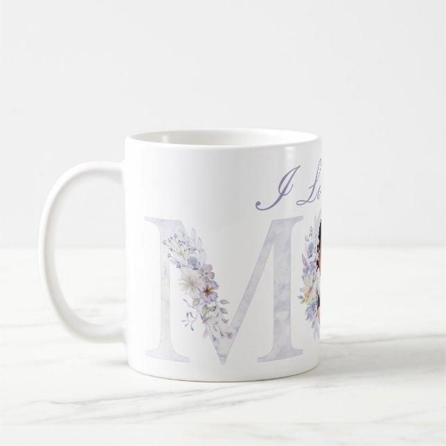 I Kärlek, du Mamma Lila Flockad kaffe Mugg (Vänster)