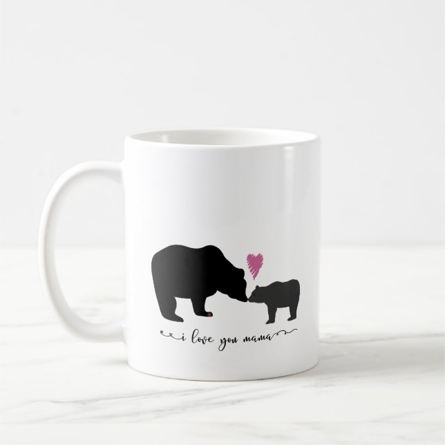 I Kärlek Du Mamma och Mamma Bear Mugg (Vänster)