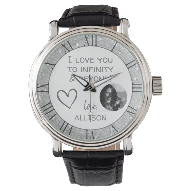 I kärlek du Message Anpassningsbar Photo Template  Armbandsur (Framsida)