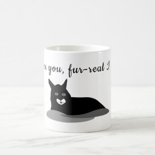 I kärlek du päls-real Svarta kattunge Kaffemugg