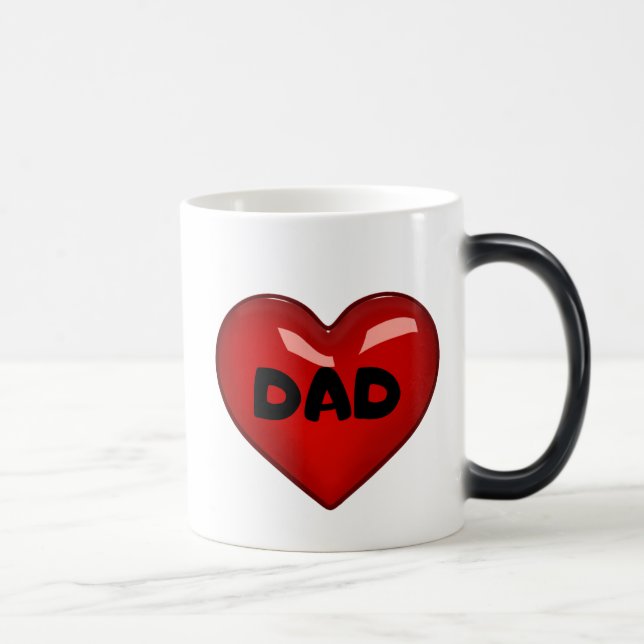 I kärlek du pappa l Fars dag hjärta Magisk Mugg (Höger)