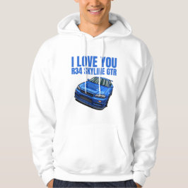 I kärlek du R34 Skyline GTR Hoodie