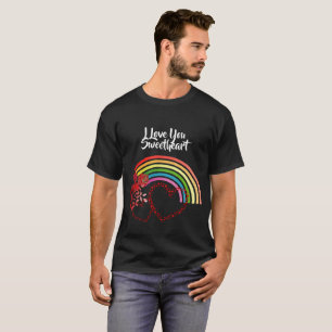 I Kärlek, du, raring Valentines day Ro Rainbow T Shirt