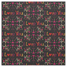 I KÄRLEK DU Red Heart Guld Ribbon Black Valentine