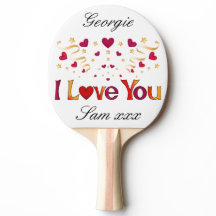 I KÄRLEK DU Red Heart Guld Ribbon Vintage Valentin