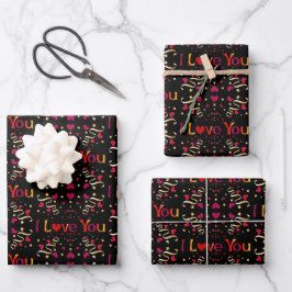 I KÄRLEK DU Red Heart Guld Vintage Valentine Black