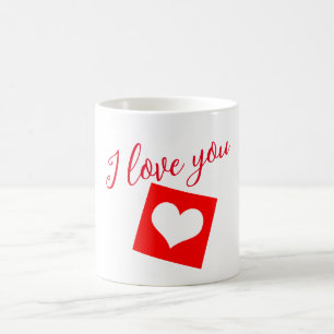 I kärlek, du röda hjärtan kaffemugg