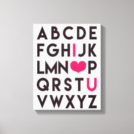 I KÄRLEK DU - Romantic Alphabet Canvas