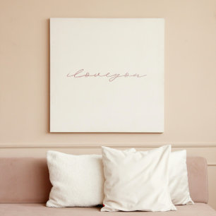 i kärlek du   rosa ros féfolie   Minimikonst Poster