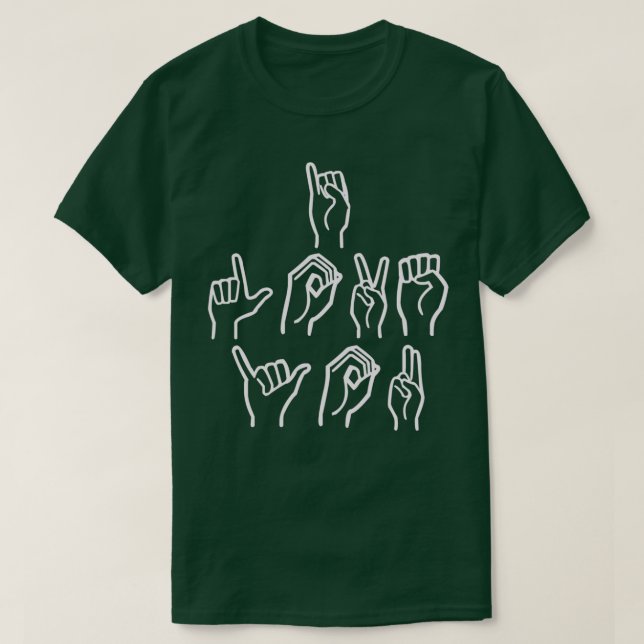 I Kärlek du signerar språk-ASL T Shirt (Design framsida)