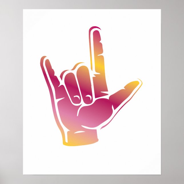 I Kärlek Du skriver under döv kultur Pride dövhet Poster (Framsidan)