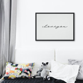 i kärlek du | Svartvit | Minimikonst Poster