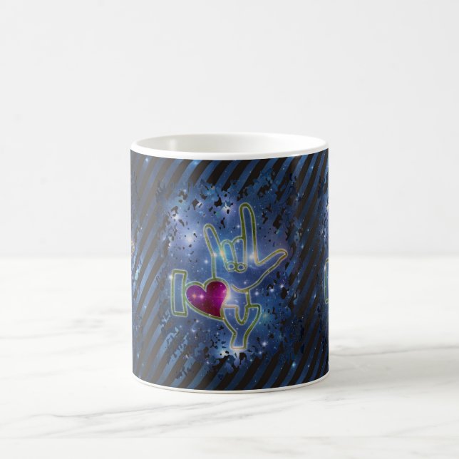 I KÄRLEK DU / teckenspråk | Universum rand Kaffemugg (Center)