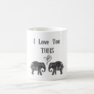 I KÄRLEK DU TONS/Elephant Art/Bröllop Personlig Kaffemugg