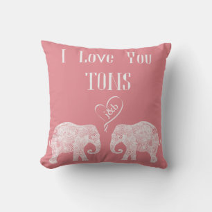 I KÄRLEK DU TONS/Elephant Art/Bröllop Personlig Kudde