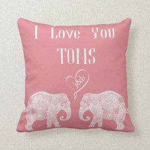 I KÄRLEK DU TONS/Elephant Art/Bröllop Personlig Kudde