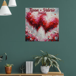 I Kärlek, du två Abstrakter, Hjärtar Personlig Poster