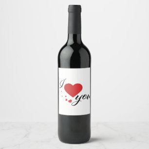 I kärlek du vin Flaska Vinflaska Etikett