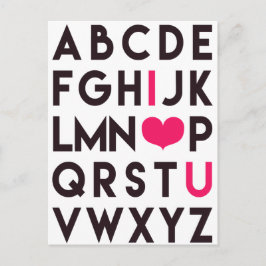 I KÄRLEK DU - vykort för matsalsalfabet