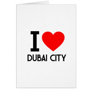 I Kärlek Dubai City Hälsningskort