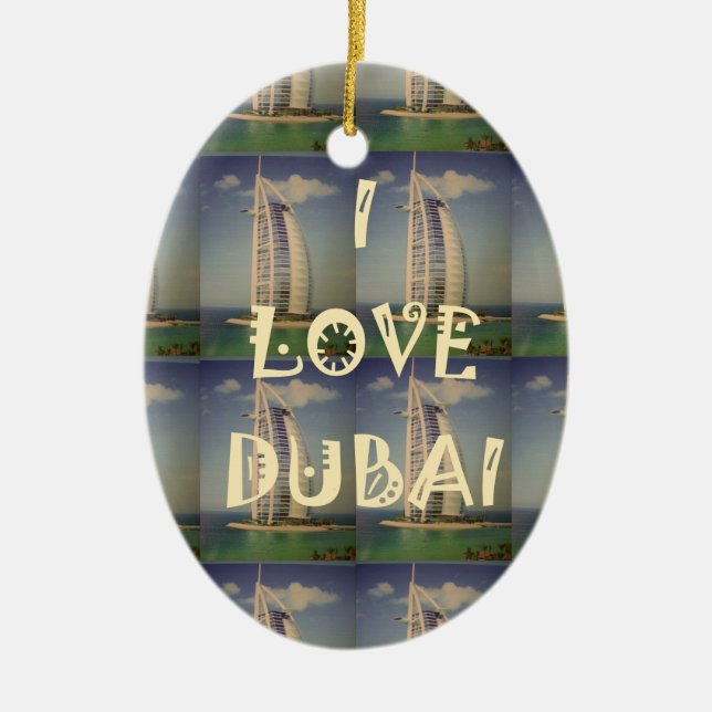 I Kärlek Dubai Julgransprydnad Keramik (Framsidan)