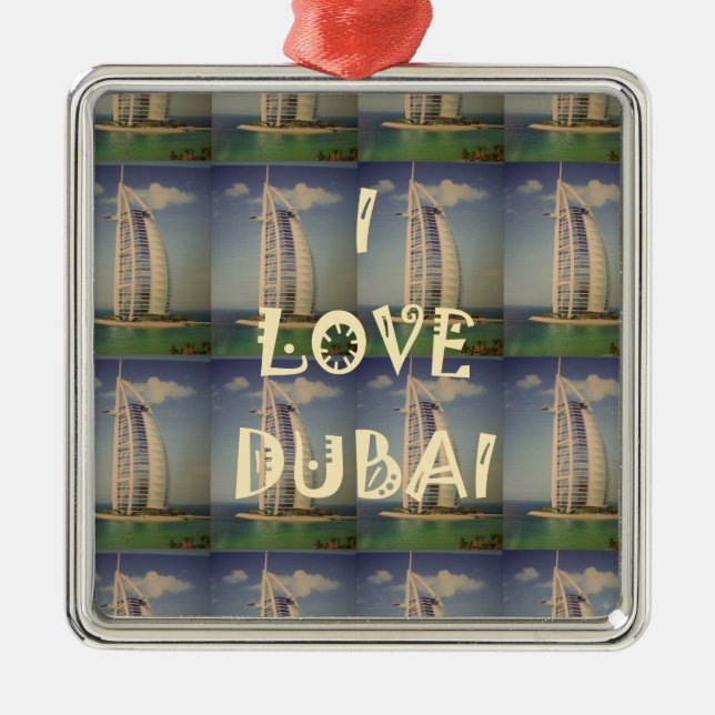 I Kärlek Dubai Julgransprydnad Metall (Framsidan)