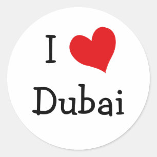 I Kärlek Dubai Runt Klistermärke