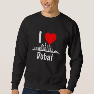 I Kärlek Dubai UAE Förenade Arabemiraten Skyscrape Lång Ärmad Tröja