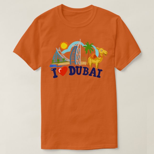 I kärlek Dubai UAE Förenade Arabemiraten Skyscrape T Shirt (Design framsida)
