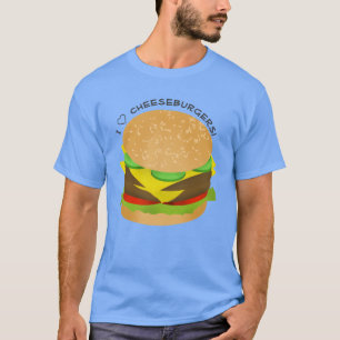 I Kärlek Dubbla Cheeseburgare T Shirt