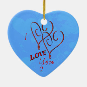 I Kärlek Dubbla Hearts Ornament