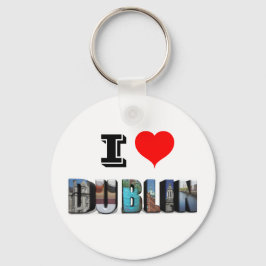 I Kärlek Dublin Ireland 3D Travel Photo Nyckelring