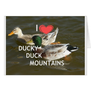 I Kärlek Ducky Anka bergsdesign Hälsningskort
