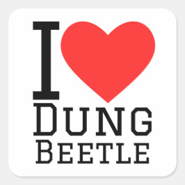 I kärlek dung beetle fyrkantigt klistermärke