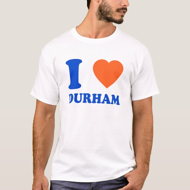 I Kärlek Durham Heart NC Bull City Gift T Shirt (Framsida)