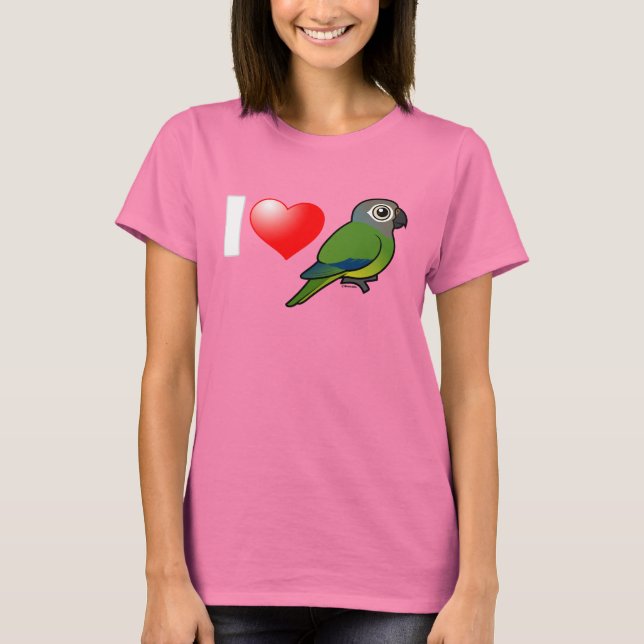 I Kärlek Dusky head Conures Tee Shirt (Framsida)