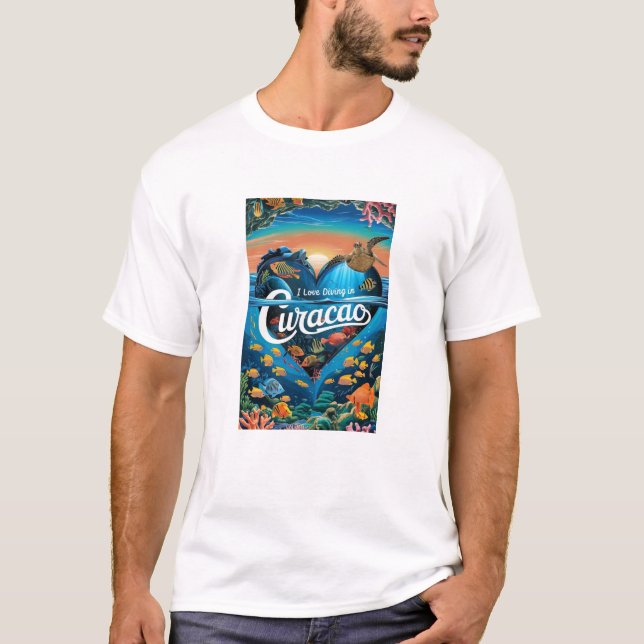 I Kärlek dyving i Curacao T Shirt (Framsida)