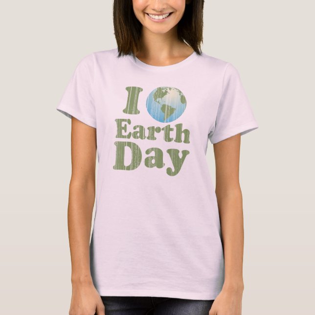 I Kärlek Earth Day T-Shirt (Framsida)