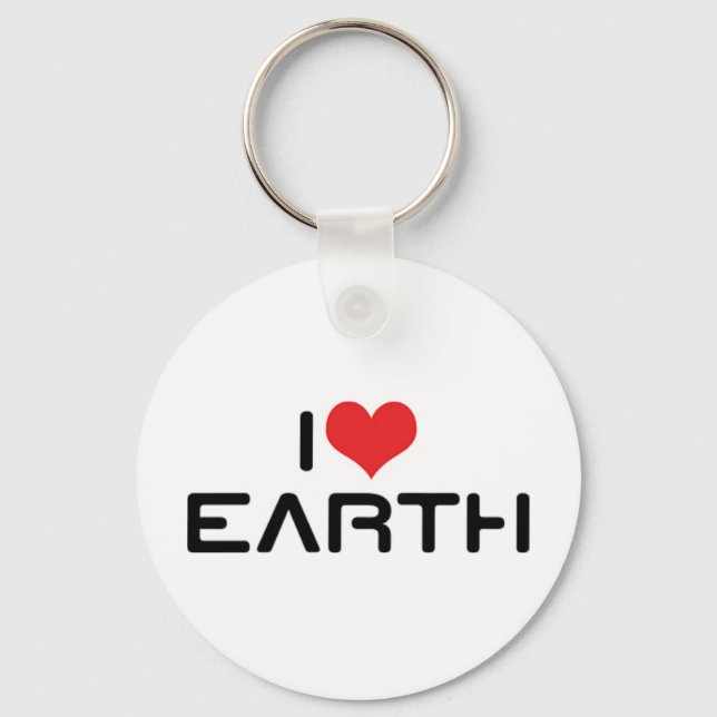 I Kärlek Earth Keychain Nyckelring (Framsida)