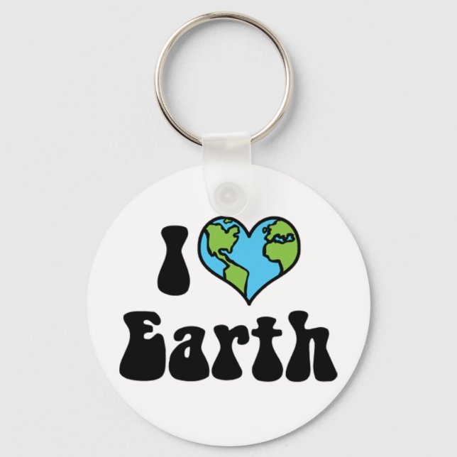 I Kärlek Earth Keychain Nyckelring (Framsida)