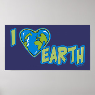 I Kärlek Earth Poster