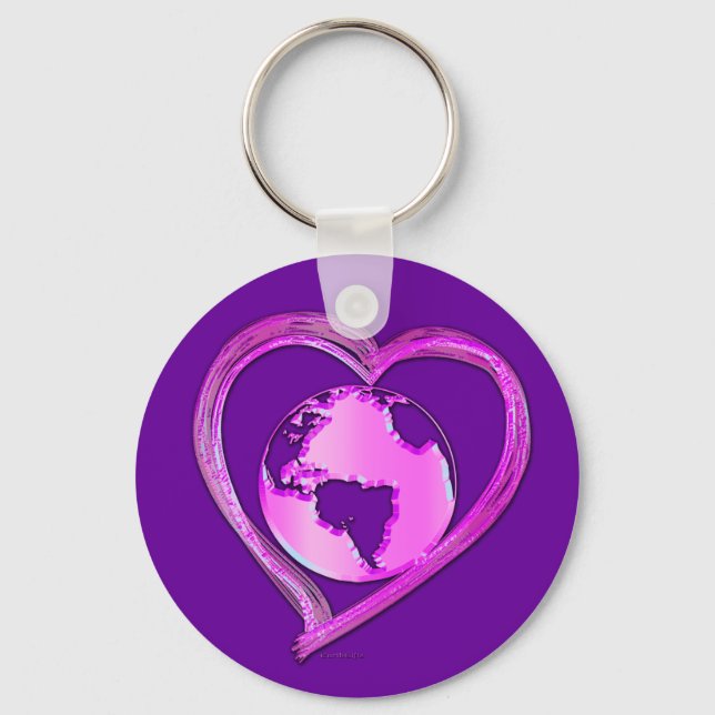 I KÄRLEK EARTH-serien (Rosa) Nyckelring (Framsida)