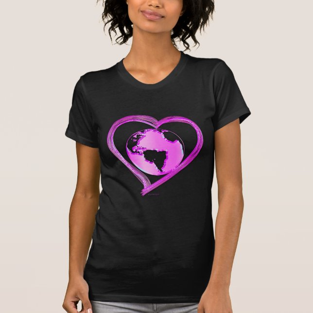 I KÄRLEK EARTH-serien (Rosa) T Shirt (Framsida)