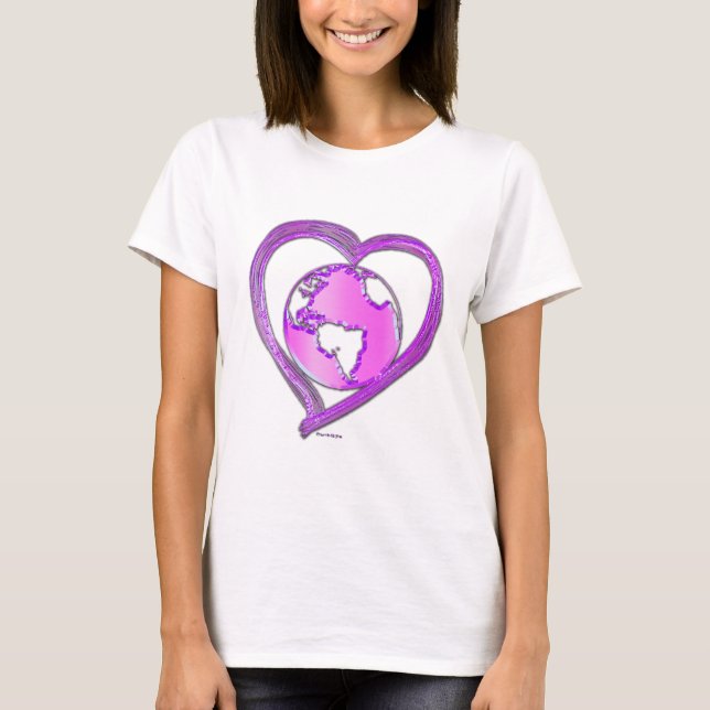 I KÄRLEK EARTH-serien (Rosa) T Shirt (Framsida)