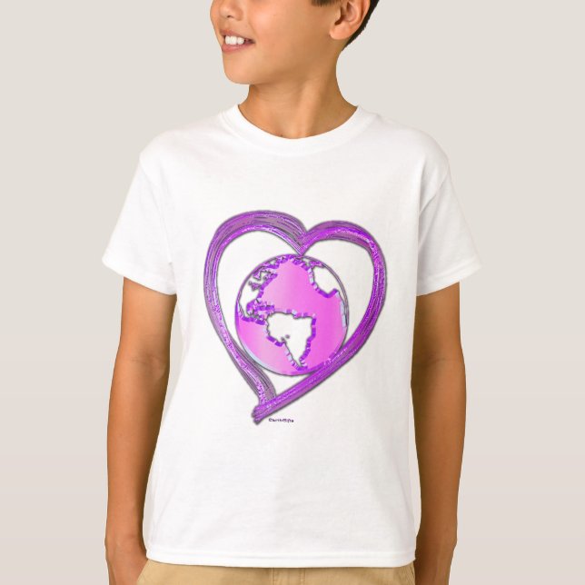 I KÄRLEK EARTH-serien (Rosa) Tee Shirt (Framsida)