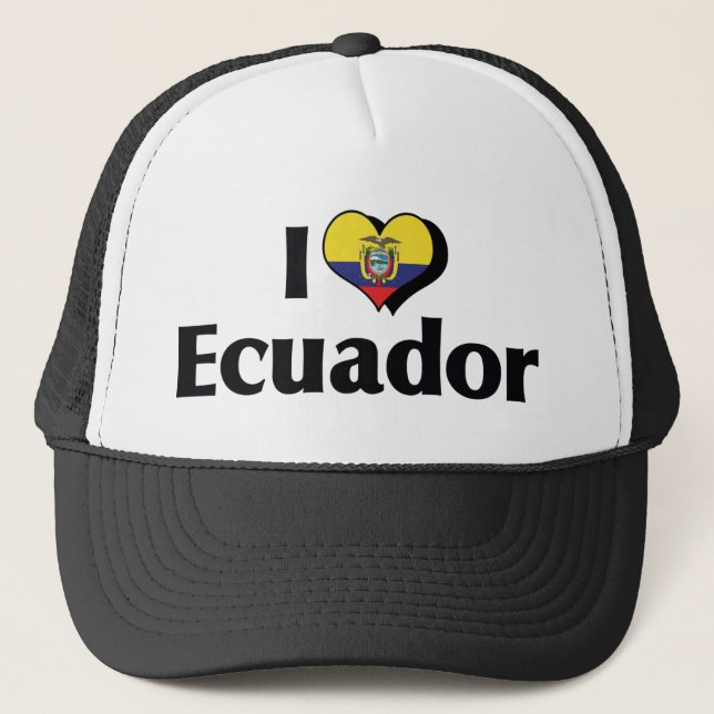 I Kärlek Ecuador Flagga Keps (Framsida)