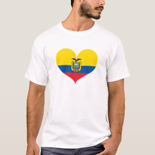 I Kärlek Ecuador Flagga T Shirt