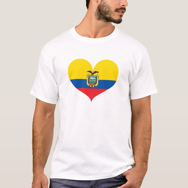I Kärlek Ecuador Flagga T Shirt (Framsida)
