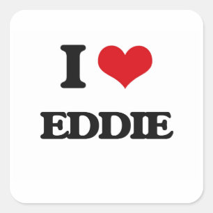 I Kärlek Eddie Fyrkantigt Klistermärke