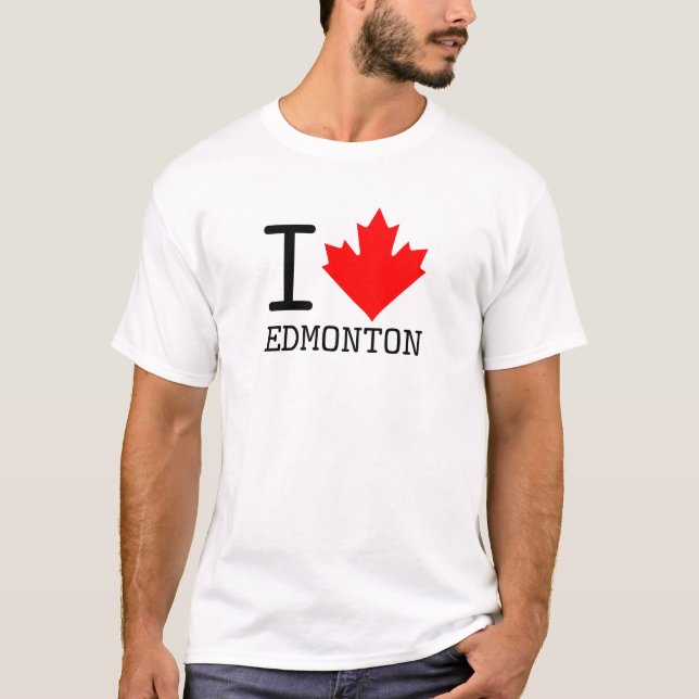 I Kärlek Edmonton, Alberta Canada Maple Löv T Shirt (Framsida)